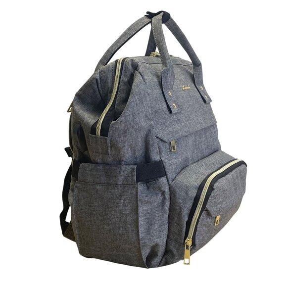 Lovevook Gray With Gold Accents Adjustable Straps Viola l Laptop Backpack Sz M - Picture 4 of 16